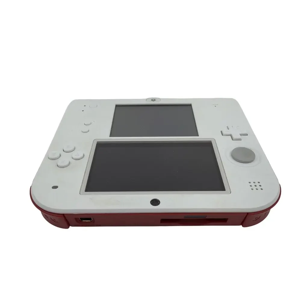 Nintendo 2DS Handheld Game Console FTR-001 White /Red w/ Charger